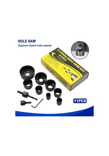 11 Adet Delik Testeresi Takımı Karbon Çelik Metal Daire Elektrikli Matkap Delik Kesici