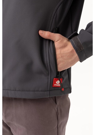 Erkek Softshell Su İtici Rüzgar Geçirmez Kışlık Outdoor İş Ve Günlük Mont Füme