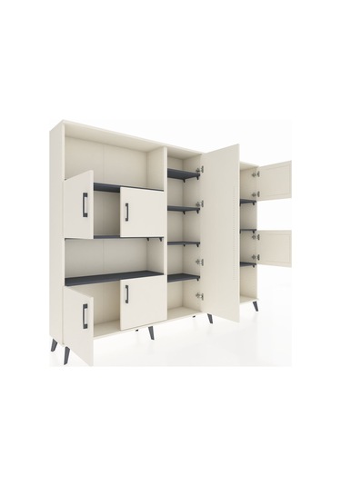 Arges Dolap 10 Raflı 9 Kapaklı 220x30x163 Aytaşı-aytaşı/antrasit Aytaşı-aytaşı/antrasit