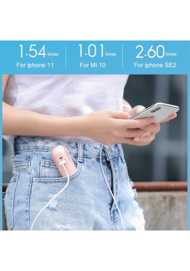 Xiaomi Youpin Jısulıfe F8 Çok Fonksiyonlu Mini Fan El Tipi Katlanır Fan Pembe