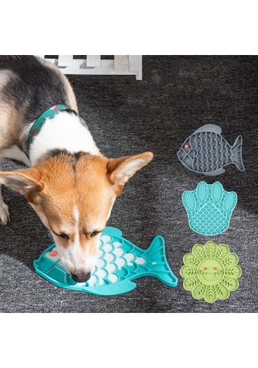 Sones Evcil Hayvan Kedileri Ve Köpekleri Silikon Yavaş Yemek Matı Boğulma Önleyici Kase