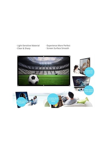 Fastbuy Jeemson H70 70 İnç 16:9 Beyaz Dacron Projeksiyon Ekranı, Ev Sineması, Toplantı, Dış Mekan Kullanımı İçin