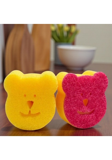 Technow Sponge Çift Taraflı Gülen Yüz Çok Amaçlı Sihirli Bulaşık Süngeri 2 Adet