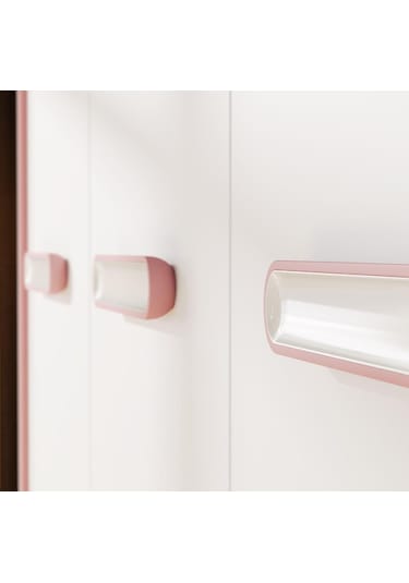 Meltem Kids Cozy Pembe Çocuk Odası Üç Kapılı Dolap