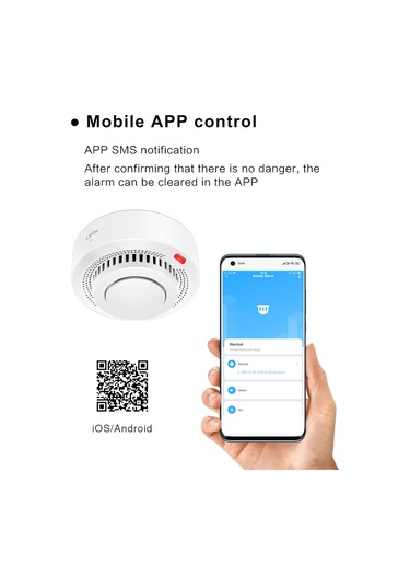 Skycity Tuya Uygulamalı Wifi Duman Alarmı - 85db Sesli Uyarı, 360 Algılama, Ev/depo/ Otel Kullanıma Uygun Pil Dahil Değil