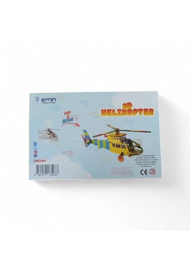3d ''yap Ve Boya''ahşap Boyanabilir Helikopter Maketi