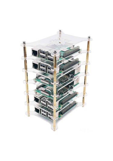 Wezone Raspberry Pi 4b/3b+/3b/2b/b+ İçin 6 Katlı Akrilik Kasa, Tüm Portlara Erişim, Isıtma Lavabosu Ve Usb Hub Uyumlu, Kolay Montaj, Şeffaf Tasarım