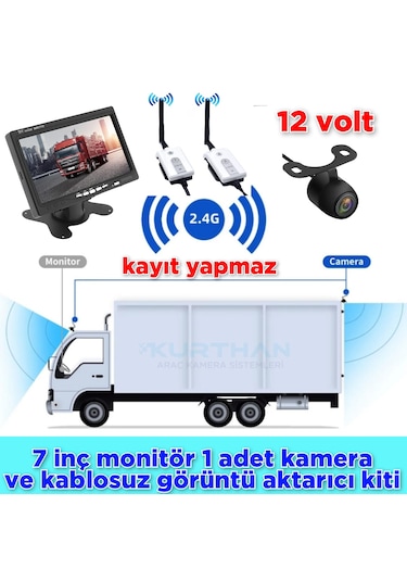 7'' Monitör Kablosuz Görüntü Aktarıcı Kelebek Kamera Hazır Set
