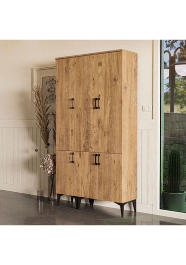 Set 5103-5104 Inca 6 Kapaklı 5 Askılı Raflı Portmanto Atlantik Çam Çam