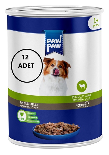 Paw Paw Joleli Kuzu Etli Yetişkin Köpek Konservesi 12 x 400 G