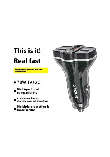 Dancemonkey Dudao R78 Pd Qc Hızlı Şarj Usb, Çift Tip-c Çakmak Şarj Cihazı