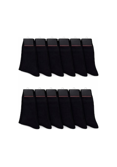 Qulat 12'li Ekonomik Paket Pamuklu Erkek Çorap Siyah