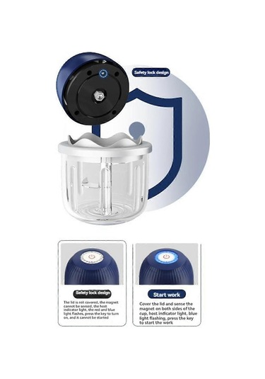 Mükemmel Elektrikli Sarımsak Doğrayıcı Gıda Doğrayıcı Kablosuz Mini Sarımsak Aletleri Soğan Sarımsak Sebze Kesici Sarımsak Presi Kırıcı Siyah