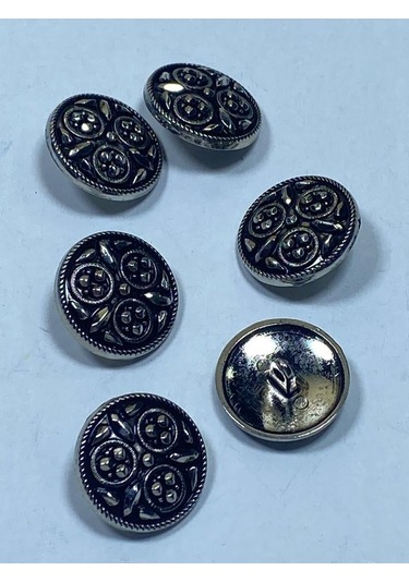 Kaban Mont Düğmesi / Metal Düğme / Antrasit Gümüş / 3 Cm / 6'lı S