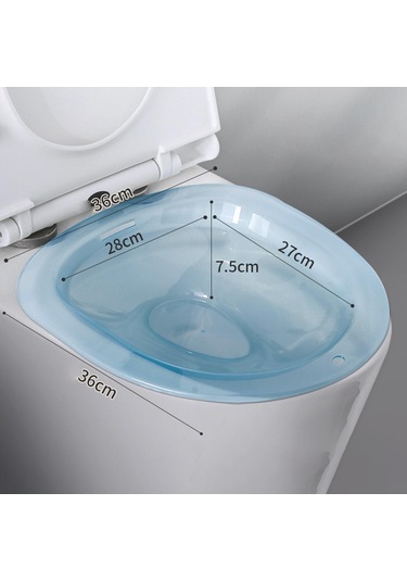 Suntek Tuvalet Oturağı İçin Oturma Banyosu, Çömelmeyi Şeffaf Mavi