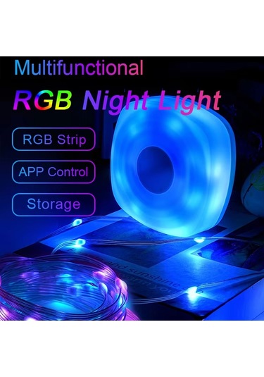 Sones 5m Rgb Kamp Işık Dizisi Led Ortam Gece Işığı Akıllı App Kontrolü Taşınabilir Açık Çadır Dekoratif Lambası Beyaz Çok Renkli