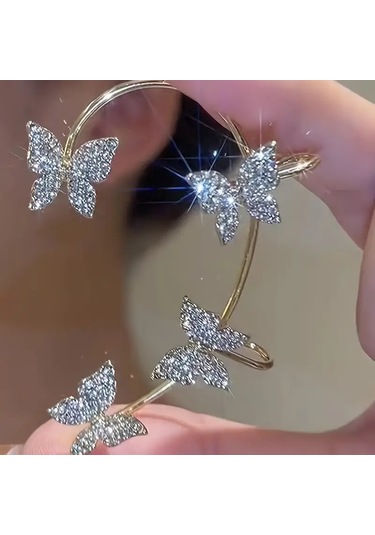 Kelebek Tasarımı Kulak Manşeti