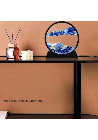 Hymark Hareketli 3d Kum Saati 30cm Büyük Boy Mavi Yuvarlak 12inch