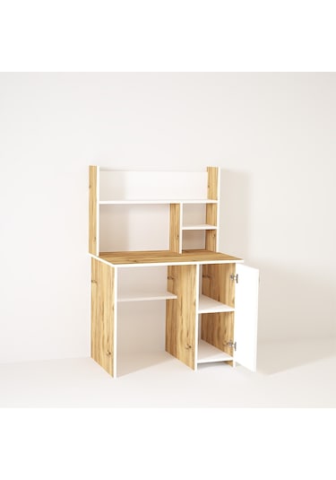 Kalenderdekor1 Kalender Dekor Lucas 90 Cm Çalışma Masası Lc02 Beyaz  -  Meşe