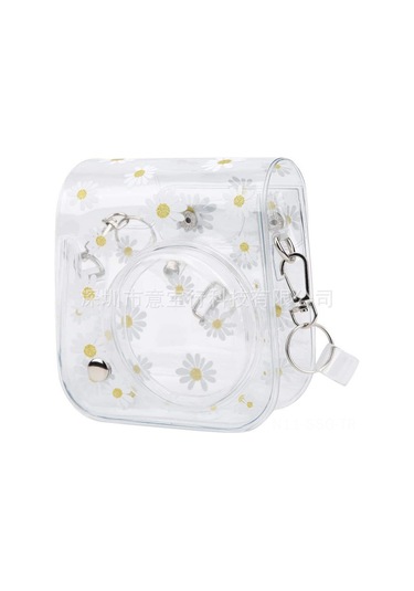 Springsun Mini 11/8/9/40 İçin Camgözlü Papatya Desenli Korumalı Kılıf + Askı Kayış - Hafif, Taşınabilir, Anıları Koru