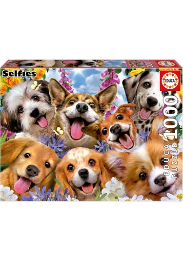Educa 1000 Parça Yavru Köpek Selfiesi Puzzle - Puppies Selfie Howard Robinson - 19931