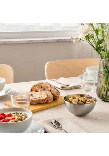 Ikea Blanda Blank Çelik Servis Kasesi, Paslanmaz Çelik, 12 Cm Gümüş