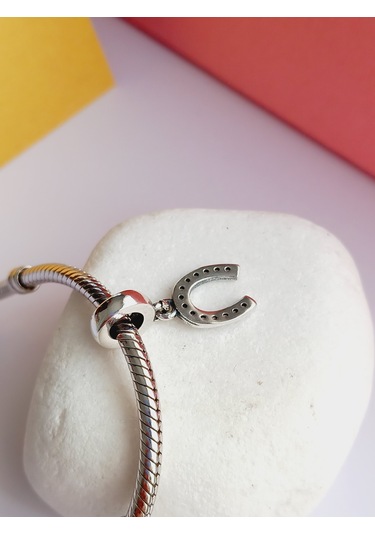 925 Ayar Gümüş Bileklik Uyumlu Şans Nal Charm