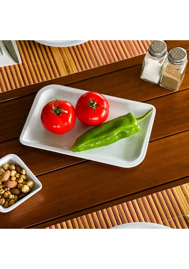 Alezy 482 Göreme Melamin Termostar Avanos Sunum Tabak 24 Cm Beyaz