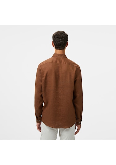 Nautica Erkek Kahverengi Classic Fit Gömlek Düz W55101t Kahverengi