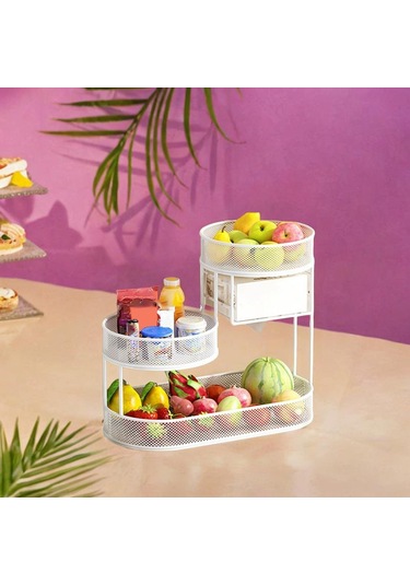 Homyl Meyve Sepet Tepsisi Ekmek Sepeti Sebze Rafı Sebzesi Soğan Beyaz