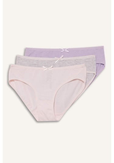 Defacto Kız Çocuk Penye 3lü Slip Külot G3636a825augr101 Gri