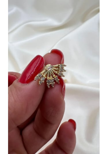 Bb Çelik Çoklu Görünüm Badem Küpe Altın - Beyaz