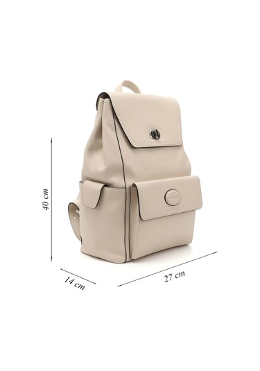 Gönderir Bej Antik Hakiki Deri El Ve Sırt Çantası Bej