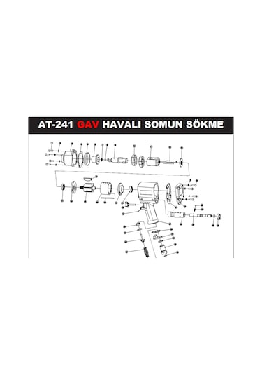 Gav At-241 1/2" Havalı Sömun Sökme Tabanca