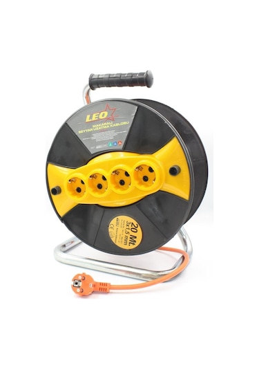 Leo Seyyar Makaralı Uzatma Kablosu 3 x 1.5 MM 20 M