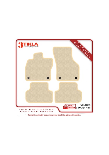 Bmw 6 Serisi F06 Grand Coupe 2012-2018 Halı Paspas Seti Bej