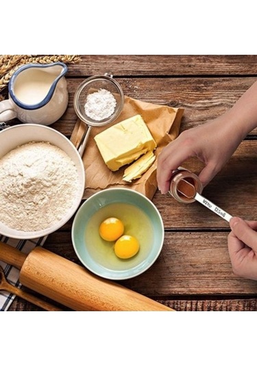 Pazly 6 Adet Paslanmaz Çelik Terazi Ölçme Kare Baharat Kaşık Kepçe Pişirme Araçları Diğer