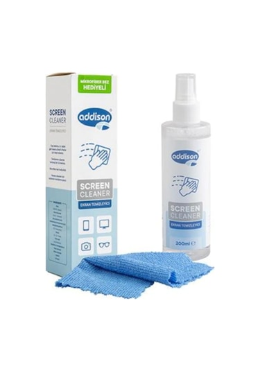 Addison 300870 Ekran Temizleyici Sprey 200 ML + Mikrofiber Bez