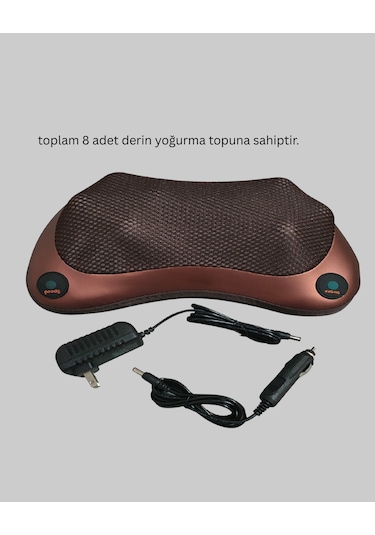 8 Toplu Derin Yoğurma Masaj Yastığı Ev Ve Araç Kullanımına Uygun Beyaz - Siyah