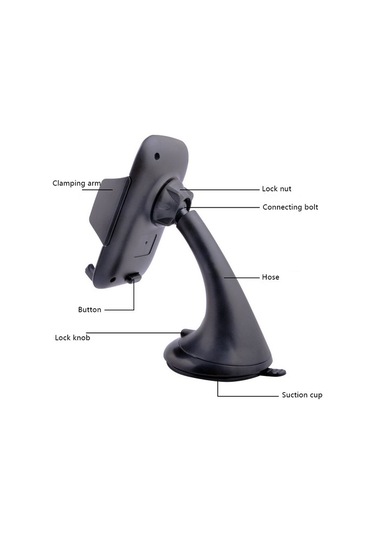 Joyhub Araç Ön Camı / Kontrol Paneli Vantuz Tabanı Cep Telefonu Tutucu Braketi Siyah Yok Havalandırma Fb90w9