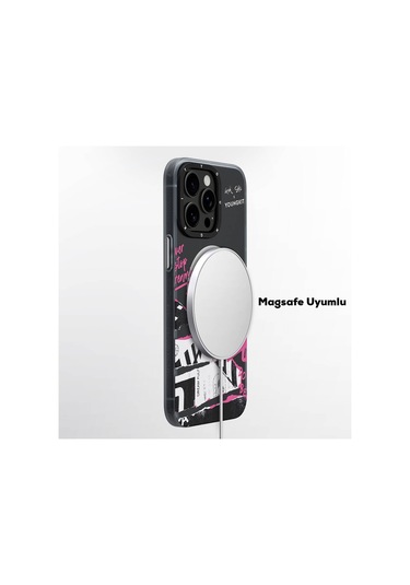 İphone 15 Pro Uyumlu Kılıf Magsafe Şarj Özellikli Shu Tasarımlı Youngkit Dreamland Serisi Siyah