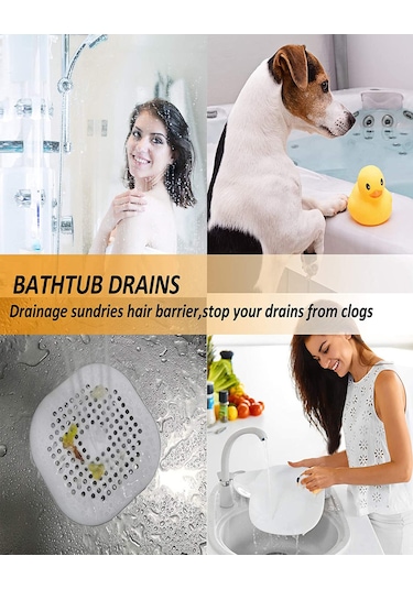 Hangfox Silikon Su Tüpü Filtresi, Multifonksiyonel Tıkanıklık Önleyici, Süspansiyonlı, Mutfak/banyo Kullanıma Uygun, Gri Renk, 4 Adet Set Diğer