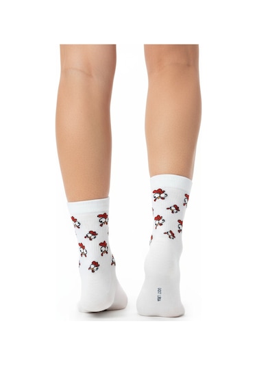 Gost Liria Chicken Socks Desenli Unisex Soket Çorap Beyaz