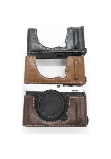Pazly Fujifilm X-e4 İçin Siyah Pu Deri Alt Kasa, Pil Açma Tasarımlı Yarım Kapak