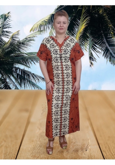 Boutique Venüs Şilebezi Taş Baskılı Elbise - Kahverengi