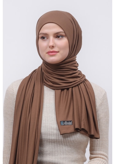 Altobeh Tesettür Kadın Düz Renk Penye Şal Hijab - Koyu Çikolata