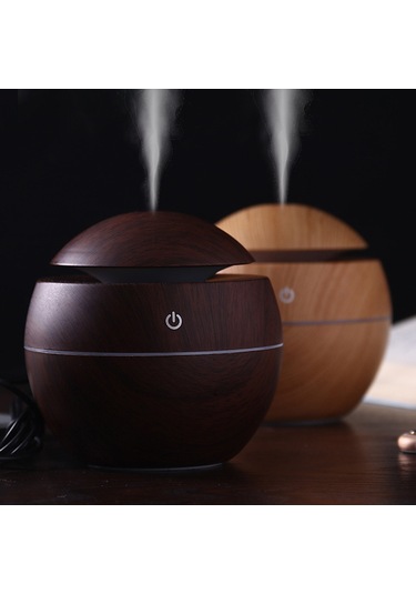 Geeksen Ahşap Desenli Mantar Şekilli Nemlendirici Aromaterapi Makinesi Usb Besleme Ev Ofis Kullanıma Uygun 130ml Hacimli