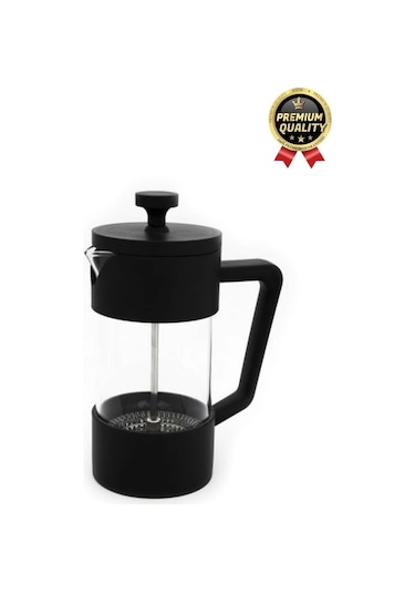 Premium Kalite Dayanıklı Isıyı Koruyan Filtre Kahve Bitki Çayı Demleme Siyah French Press 200 Ml Çok Renkli