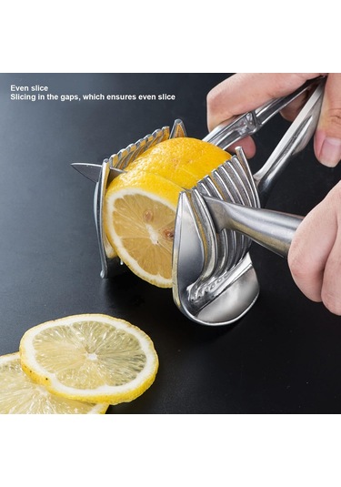 Domates Dilimleyici Sebze Kesici Yuvarlak Limon Yumurta Dilimleme Aleti Çok Amaçlı El Tipi Meyve Maşaları Soğan Tutucu 304 Paslanmaz Çelik