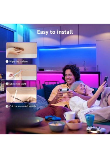 2.5 Metre 16 Renk Kumandalı Renk Değiştiren Rgb Şerit Led Işık Seti Sb-6544